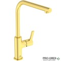 Смесител за кухня с висок подвижен L чучур 360, матирано злато IDEAL STANDARD GUSTO BD418A2