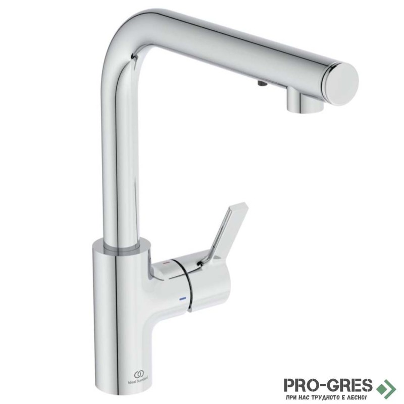 Смесител за кухня с вграден дозатор 5VDC 100-240VAC, хром IDEAL STANDARD GUSTO iMX A7817AA