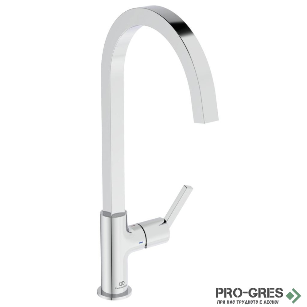 Смесител за кухня с висок профилен чучур,хром Gusto Ideal Standard BD411AA