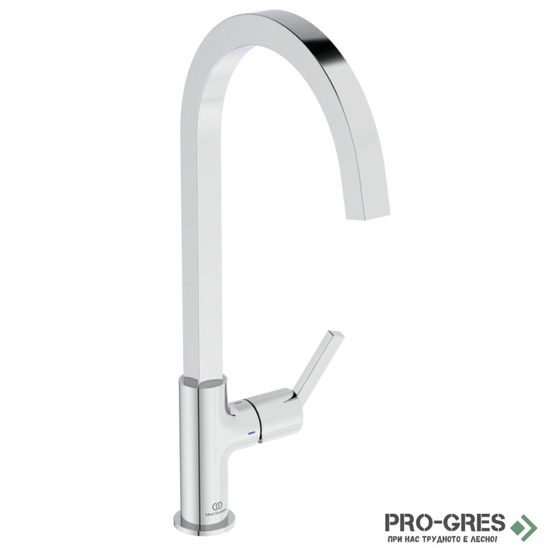 Смесител за кухня с висок профилен чучур,хром Gusto Ideal Standard BD411AA