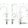 Смесител за кухня с висок профилен чучур,хром Gusto Ideal Standard BD411AA