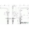 Смесител за кухня с висок подвижен L чучур 360,магнитно сиво IDEAL STANDARD GUSTO BD418A5