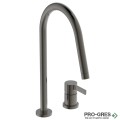 Смесител за кухня с висок тръбен чучур,дву дупков,магнитно сив Gusto Ideal Standard BD422A5