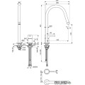Смесител за кухня с висок тръбен чучур,дву дупков,магнитно сив Gusto Ideal Standard BD422A5