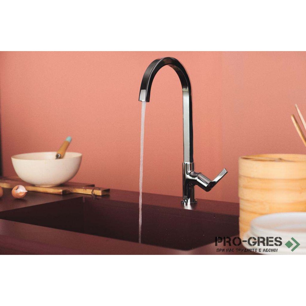 Смесител за кухня с висок профилен чучур,хром Gusto Ideal Standard BD411AA