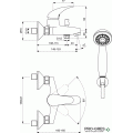 Смесител стенен за вана/душ с аксесоари Orion Vidima  B4227AA