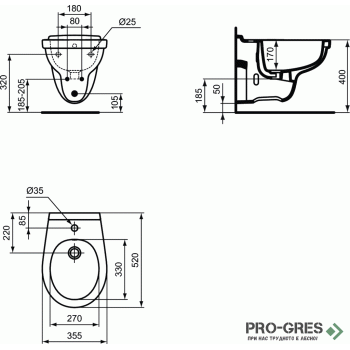 Конзолно биде SevaFresh Vidima E406701 Конзолно биде SevaFresh Vidima E406701