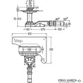 Линеен сифон за баня ф50/40мм, 60-80м, H70-155мм VIEGA ADVANTIX CLEVIVA цвят шампанско