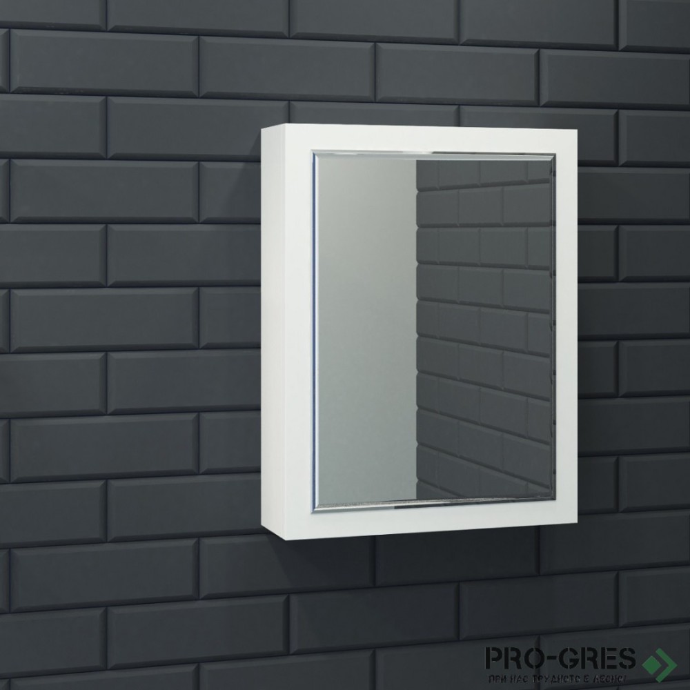 Горен шкаф за баня - Ира 50 PVC, бял Висота