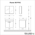 Комплект мебели за баня -Поли 55 см,бял PVC Висота