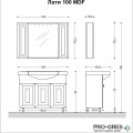 Комплект мебели за баня - Лати 100 см,бял MDF Висота