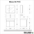 Комплект мебели за баня -Мина 55 см,бял PVC Висота