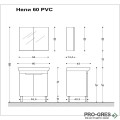Комплект мебели за баня -Нели 60 см,бял PVC Висота