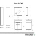 Комплект мебели за баня - Нора 60 см,бял PVC Висота