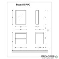 Комплект мебели за баня -Теди 55 см,бял PVC Висота