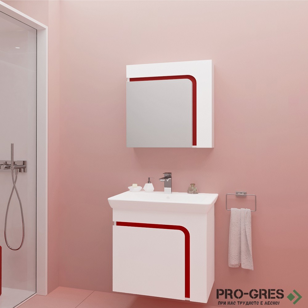 Комплект мебели за баня - Тереза 60 см,бял PVC Висота