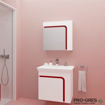 Комплект мебели за баня - Тереза 60 см,бял PVC Висота