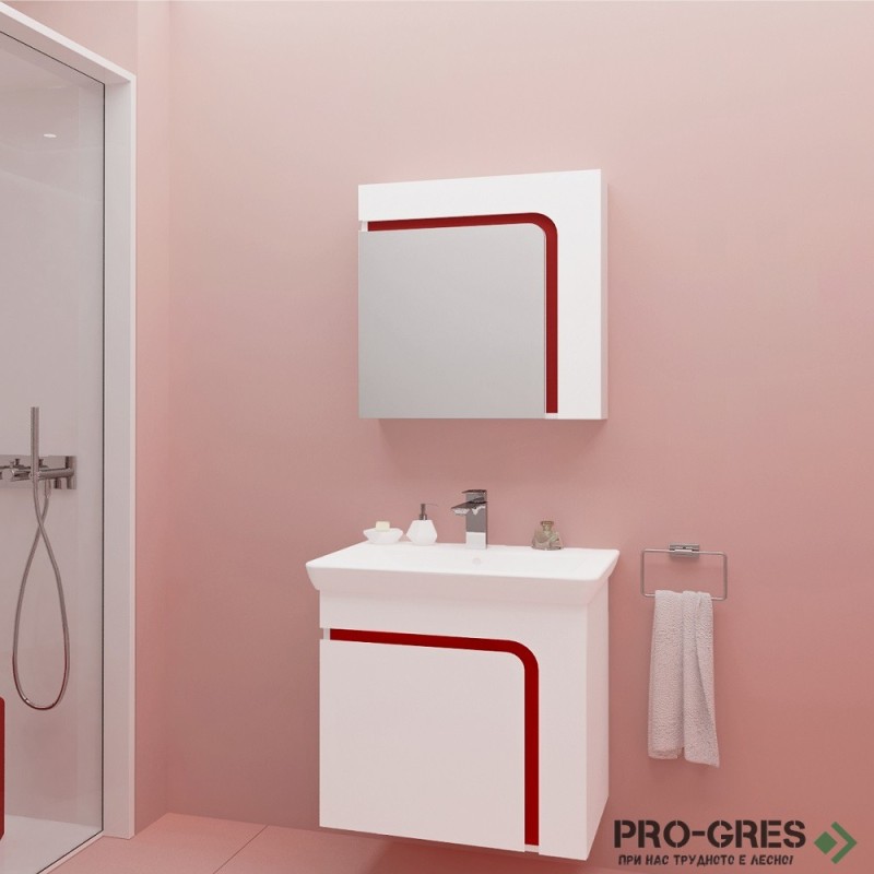 Комплект мебели за баня - Тереза 60 см,бял PVC Висота