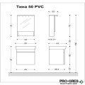 Комплект мебели за баня - Тина 70 см, бял , PVC, Висота