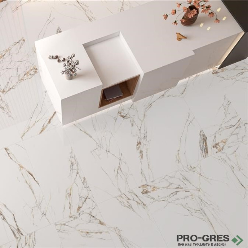 Гранитогрес калиброван полиран V-LUP INDAH WHITE REC.59x119 Vitacer