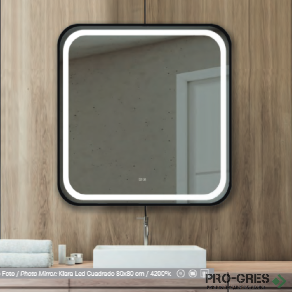 Лед огледало с нагревател Xpertials ,Klara Rectangular NG 80см