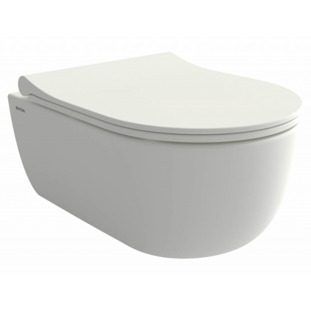 Пакет структура за вграждане Grohe и конзолна чиния,компактна Bocchi Tondo Rimless 49СМ ,с тънки,плавни седалка и капак