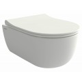 Пакет структура за вграждане Grohe и конзолна чиния,компактна Bocchi Tondo Rimless 49СМ ,с тънки,плавни седалка и капак