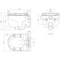 Пакет структура за вграждане Grohe и конзолна чиния,компактна Bocchi Tondo Rimless 49СМ ,с тънки,плавни седалка и капак
