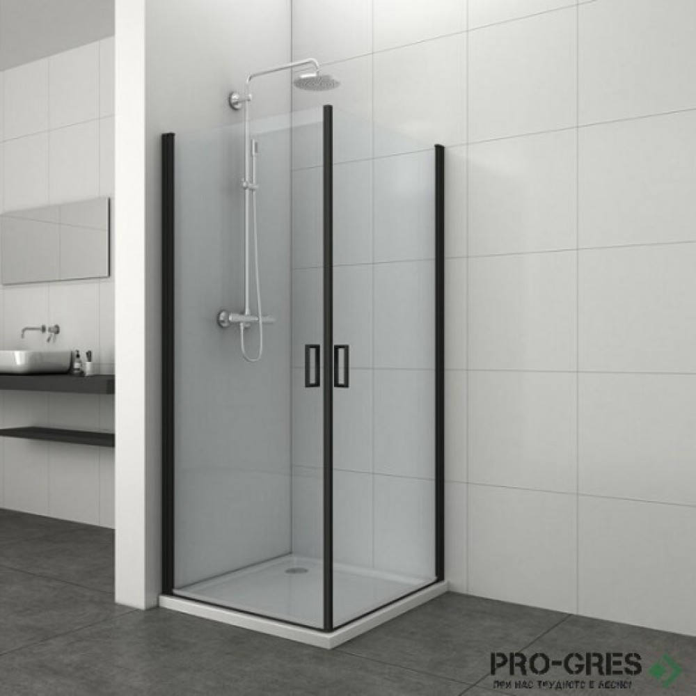 Душ кабина, правоъгълна,ELITE BLACK, черно Sanotechnik T80B+T80B