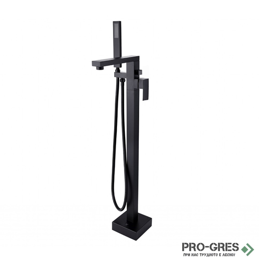 Свободностоящ смесител за вана, черен мат, Besco, Varium Black, BW-V-CZ