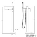 Свободностоящ смесител за вана, черен мат, Besco, Varium Black, BW-V-CZ