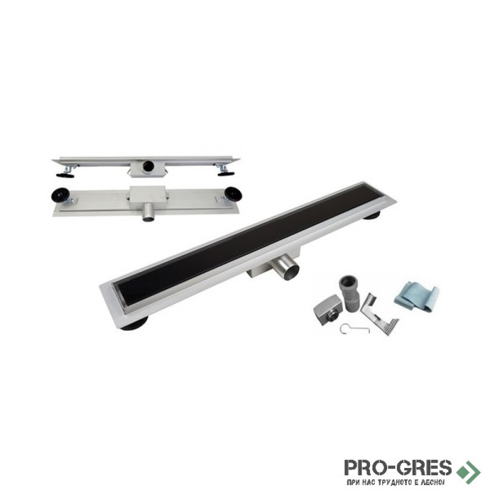 Лентов сифон 100 см Valtemo Glossy Black 67891–100
