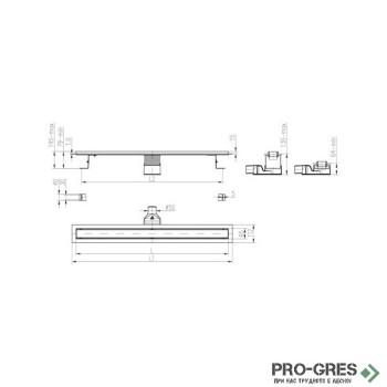 Лентов сифон 65 см MCH Klasik/Tile CH N 650 K