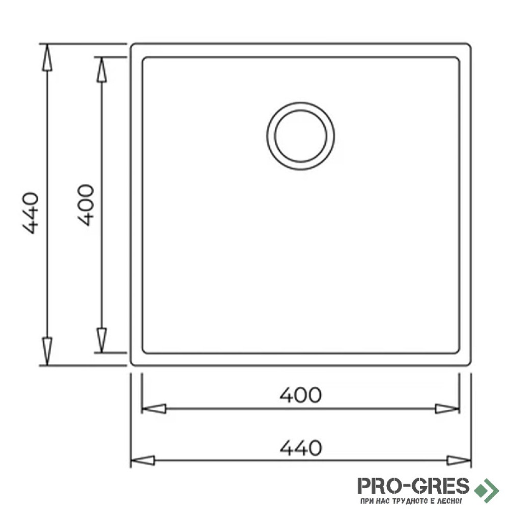 Подплотова гранитна мивка Teka Square 40.40 TG 115230029