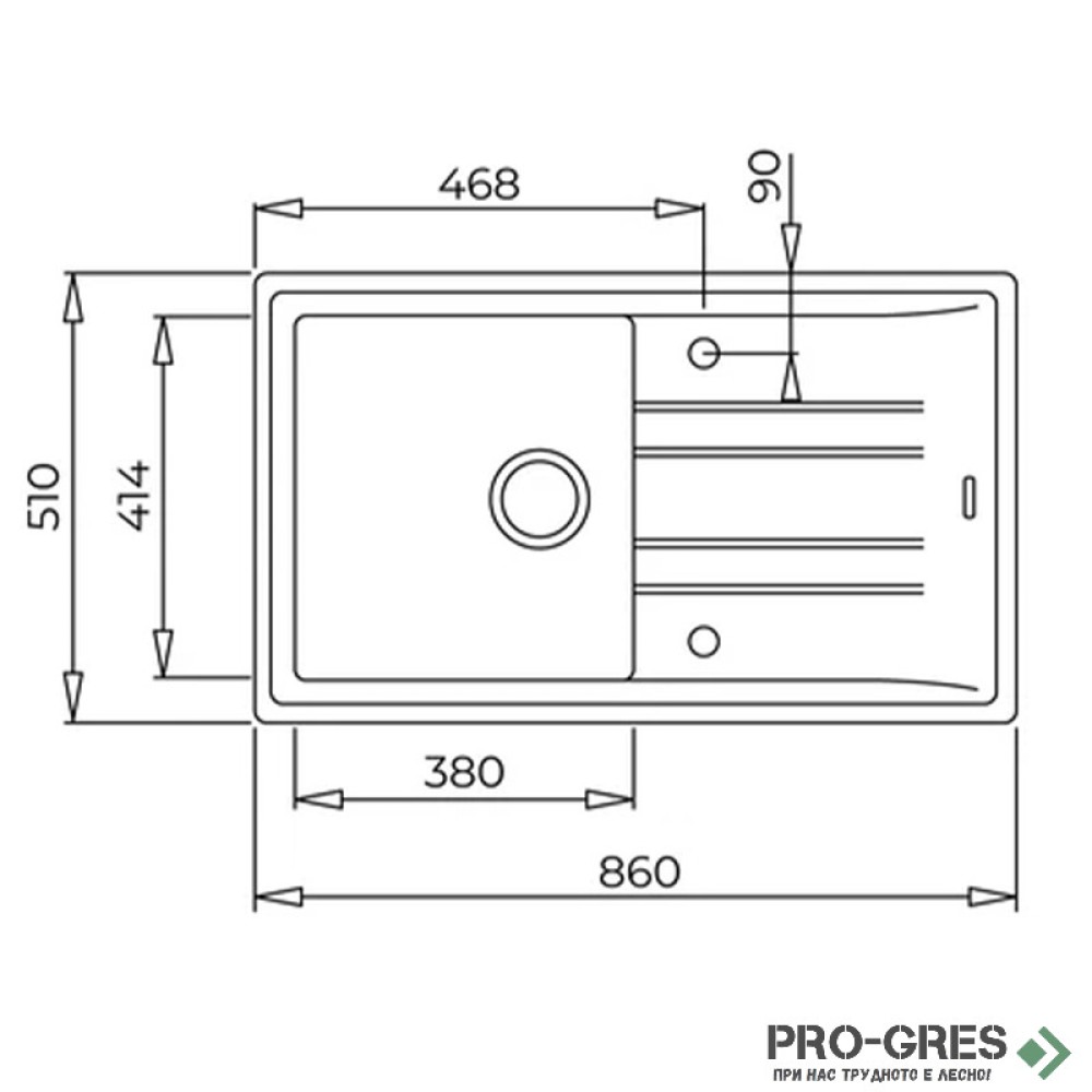 Гранитна мивка, обръщаема Teka Stone 50 B-TG  115330018