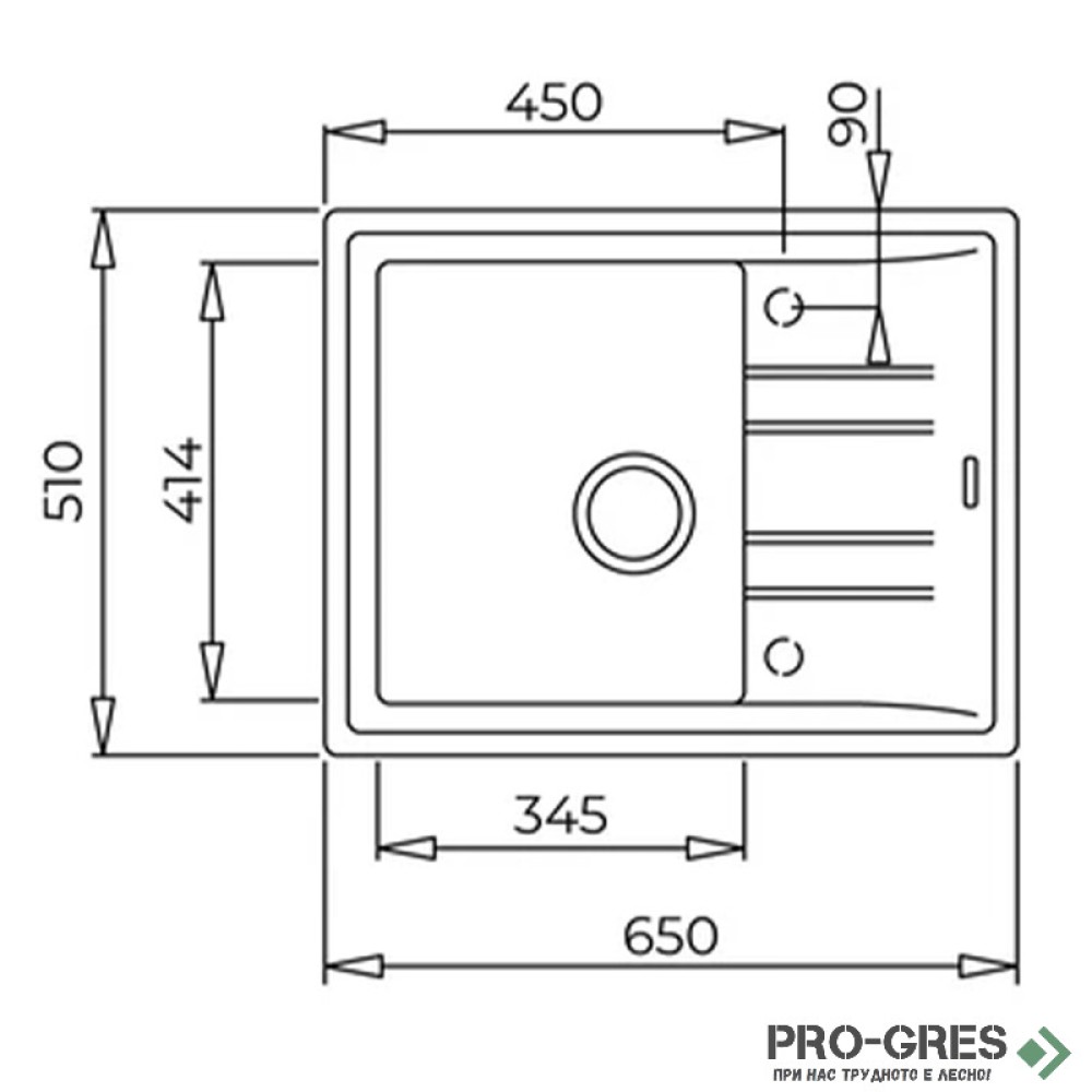 Гранитна мивка, обръщаема Teka Stone 45 S-TG 115330045