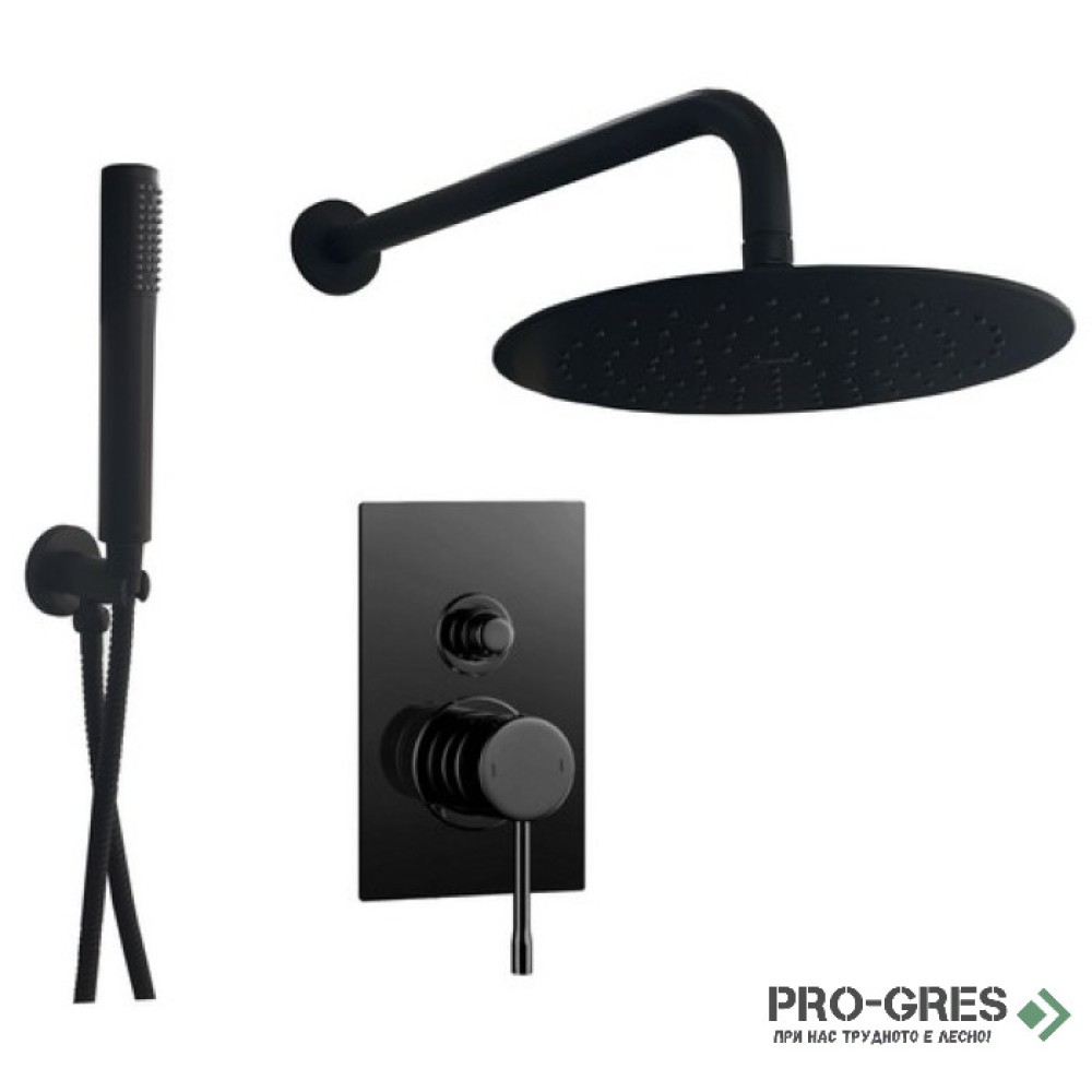 Система за вграждане с пита и душ, черен мат, Alpi, Blue Black, sdr8+bdr1.mbBU85863NE