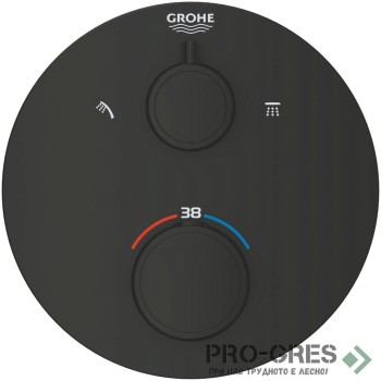 Душ  за вграждане,термостат ,черен мат, Grohe  Grohtherm/Tempesta 250